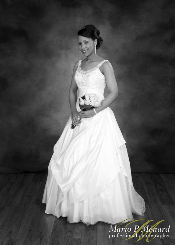 ottawa wedding photographers bride in studio B&W